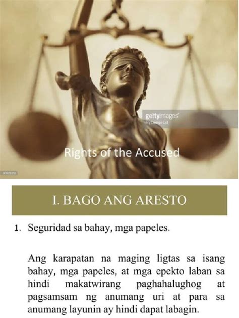 kahulugan ng karapatan ng akusado|Katipunan ng Mga Karapatan: Bill of Rights in Tagalog.